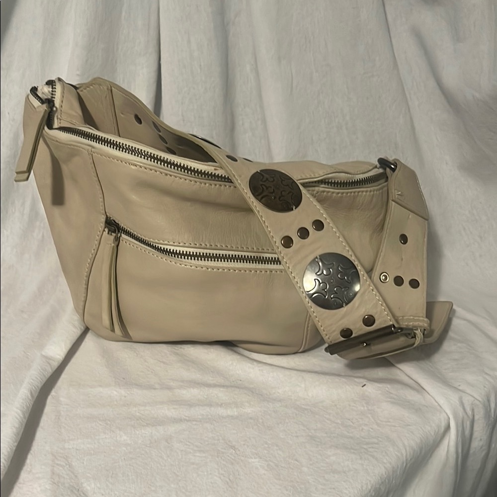 Free People Cream Shoulder Bag with Slouchy Design